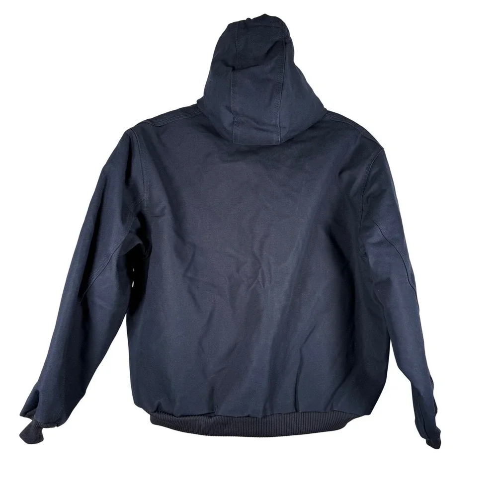 Carhartt J140 Firm Duck Flannel Lined Active Jacket Mens 2XL Navy Blue Made USA